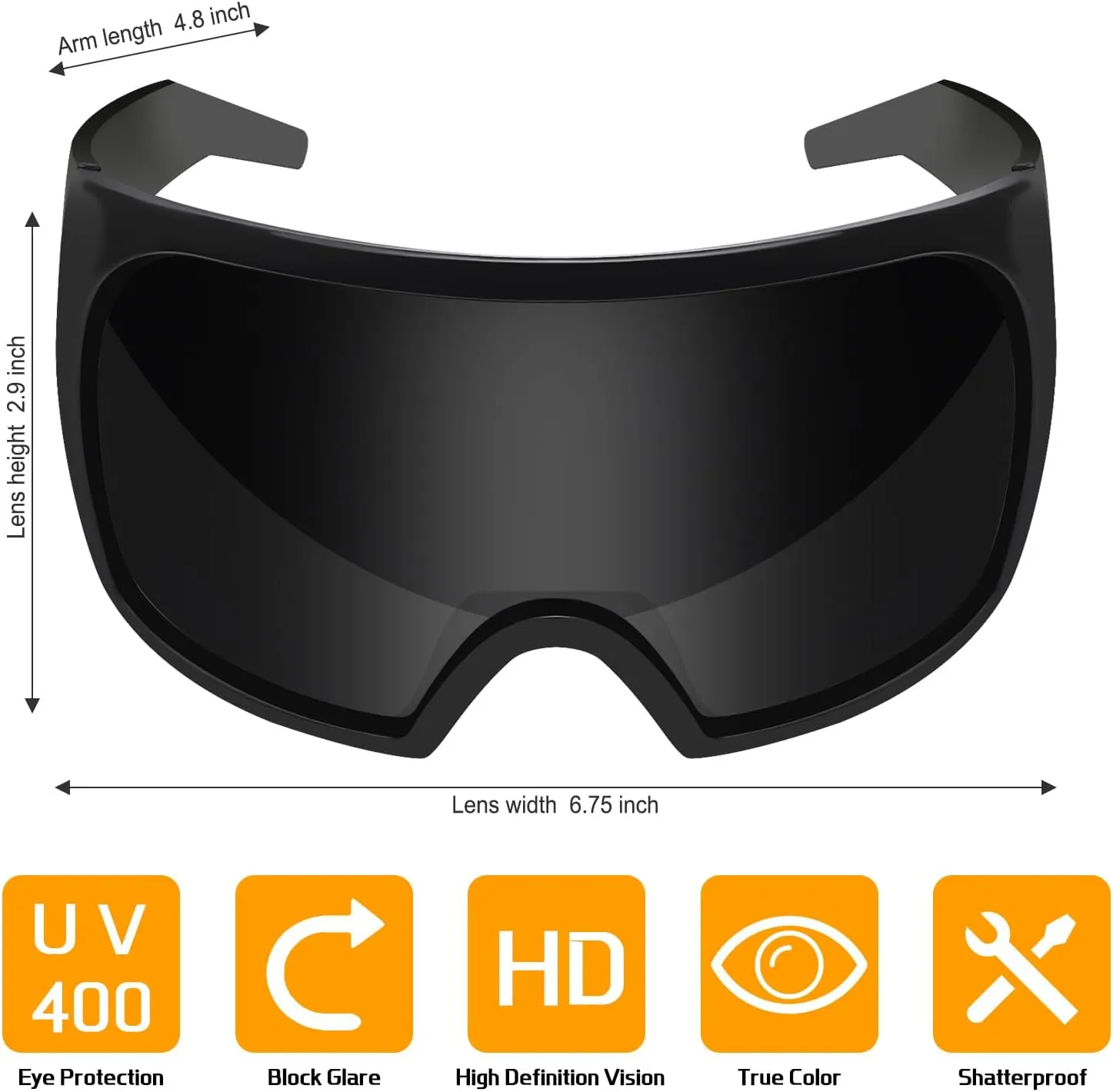 TYA Oversized Wrap Around Sunglasses for Women Men, Futuristic Rave Curved Lens Shades, Fashion Trendy Shield Sun Glasses