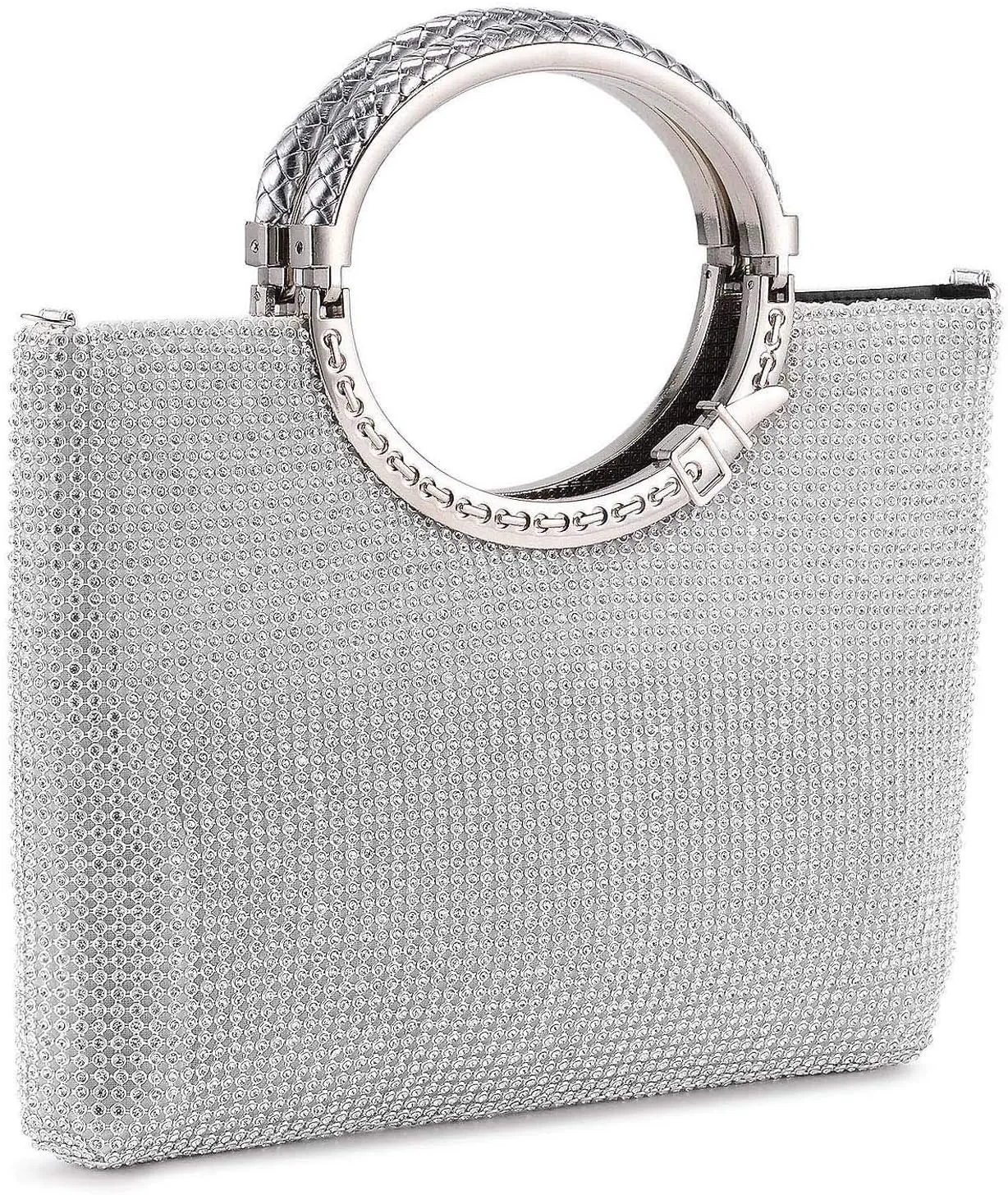 UBORSE Rhinestones Crystal Clutch Evening Bags for Women Ring Handle Wedding Party Clutch Purses Cocktail Prom Handbags