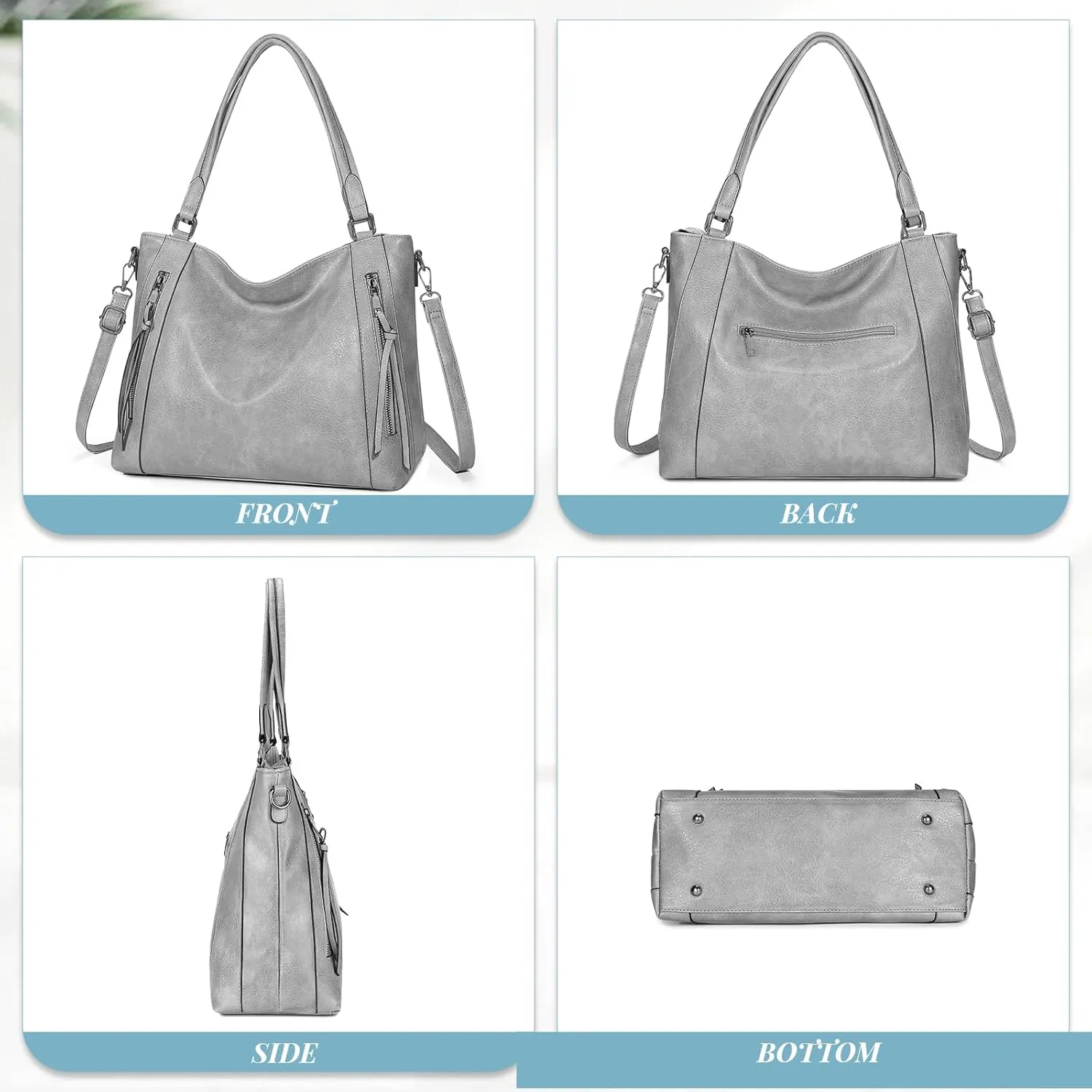 UBORSE Tote Bags Women Purses and Handbags Top Handle Soft Shoulder Bag Ladies Designer Vegan Leather Satchel 2pcs Purse Set