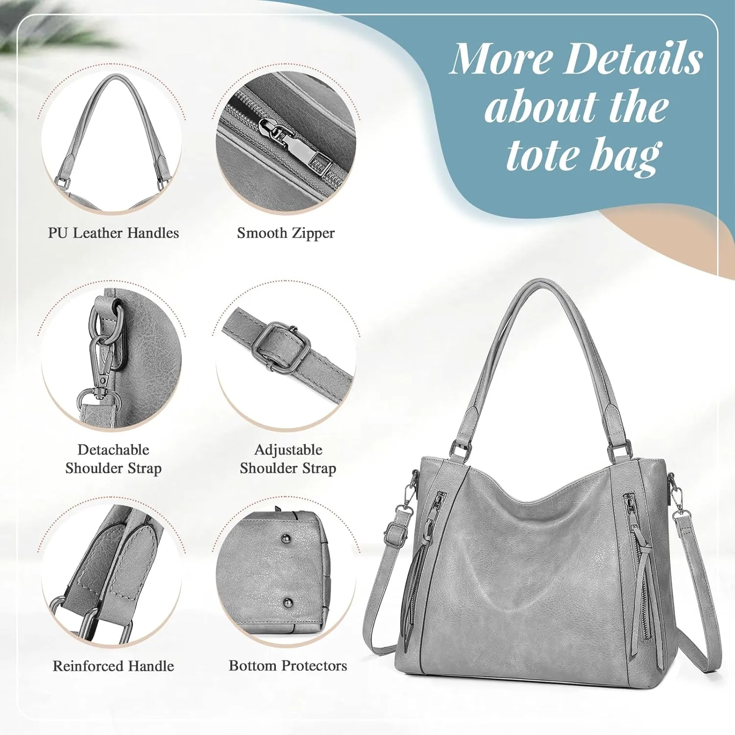 UBORSE Tote Bags Women Purses and Handbags Top Handle Soft Shoulder Bag Ladies Designer Vegan Leather Satchel 2pcs Purse Set