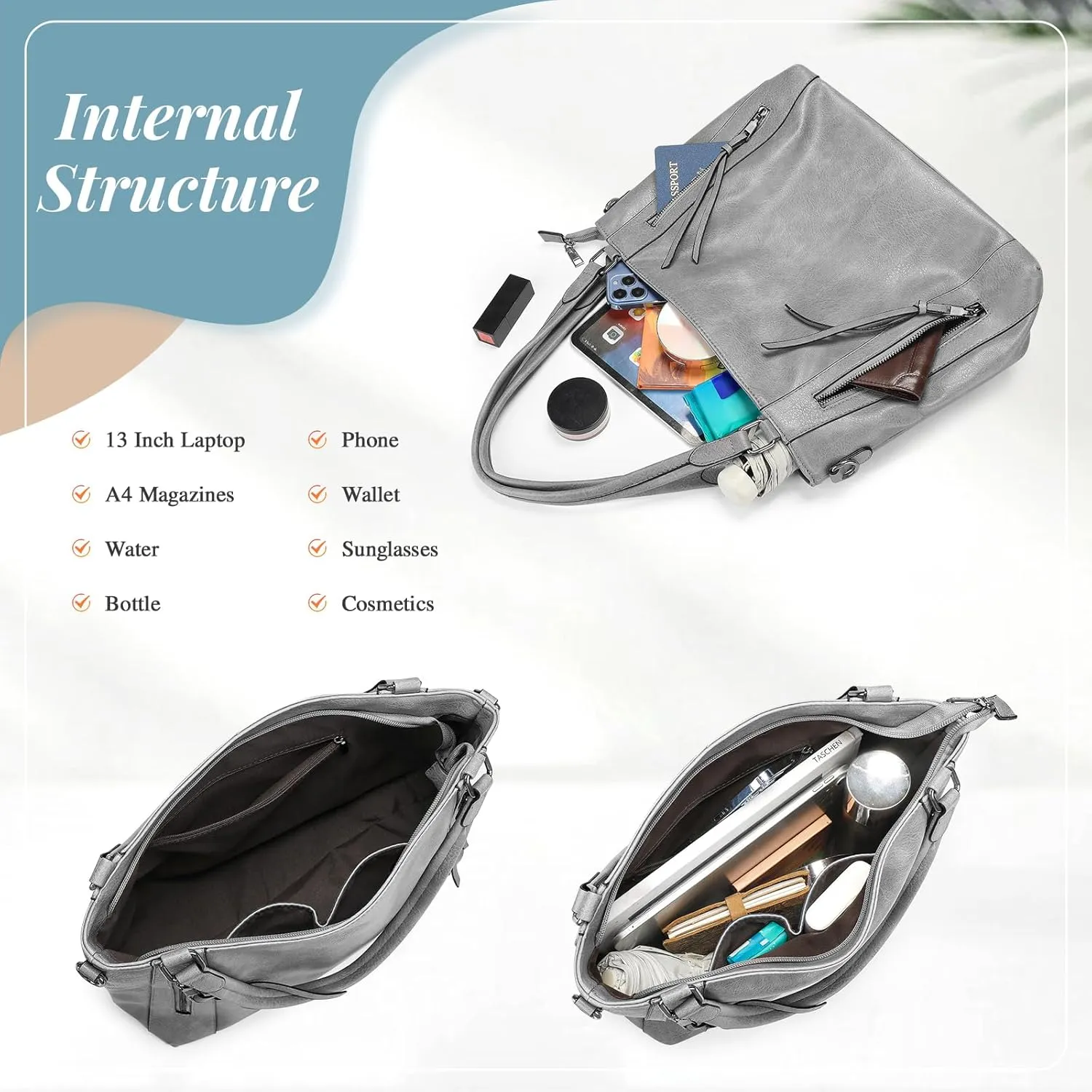 UBORSE Tote Bags Women Purses and Handbags Top Handle Soft Shoulder Bag Ladies Designer Vegan Leather Satchel 2pcs Purse Set