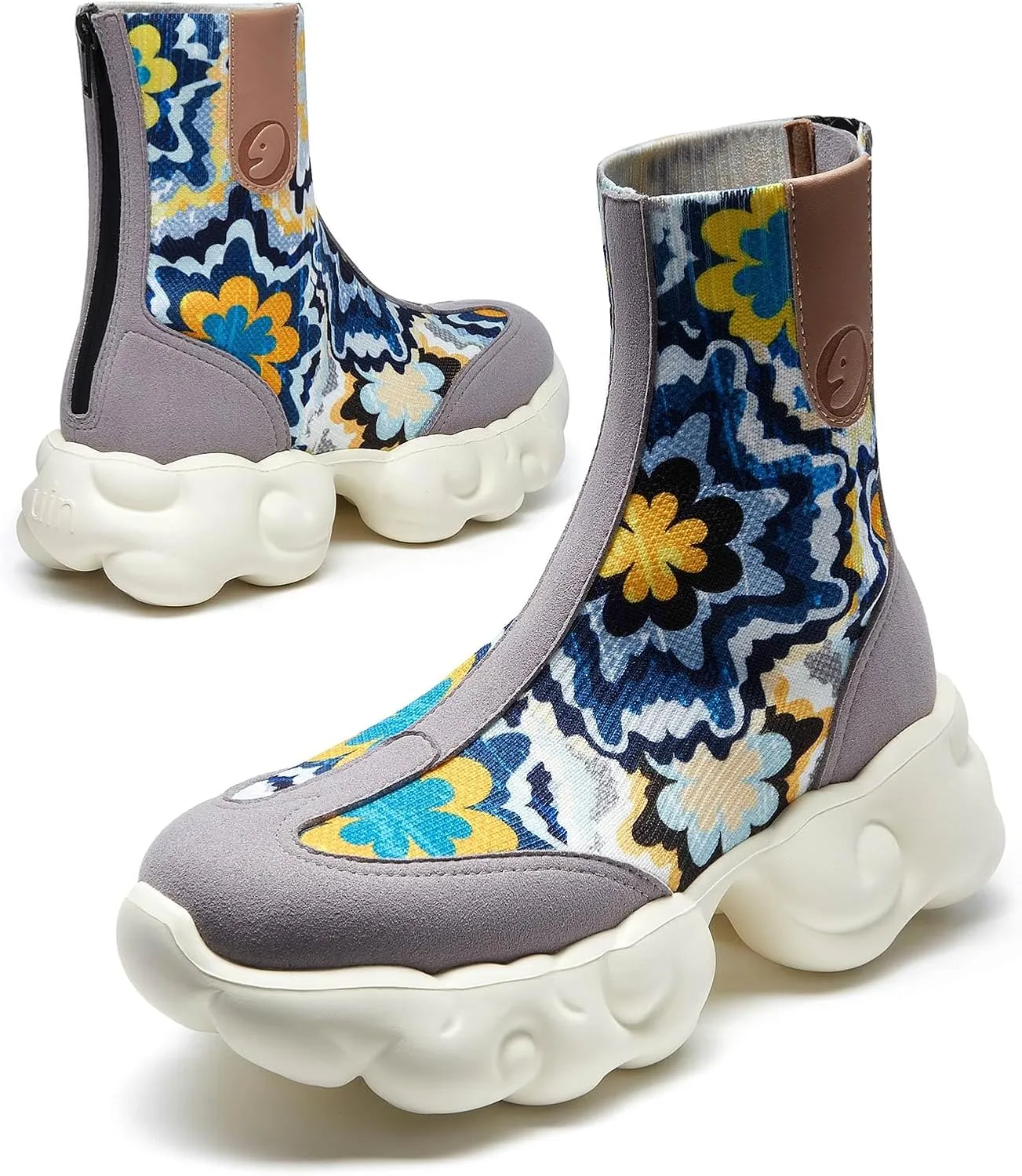 UIN Women's Platform Fashion Boots Comfortable Chunky Art Travel Shoes Cloud Series