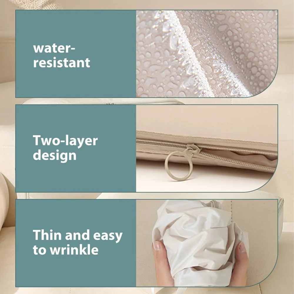 Ultra Space Saving Self Compression Organizer, 2025 New Space Saver Quilt Compression Storage Bag, Portable Space Saver Storage Packing Bags for Comforters, Blankets, Bedding (Beige, XL - 54*42*50 cm)
