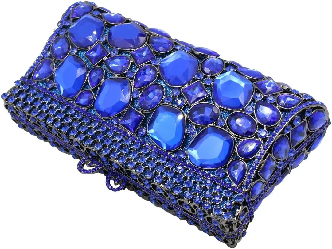 UMREN Luxury Women Crystal Purse Rhinestone Evening Clutch Bag Sparly Diamonds Handbag Wedding Bridal Shoulder Purse Bag