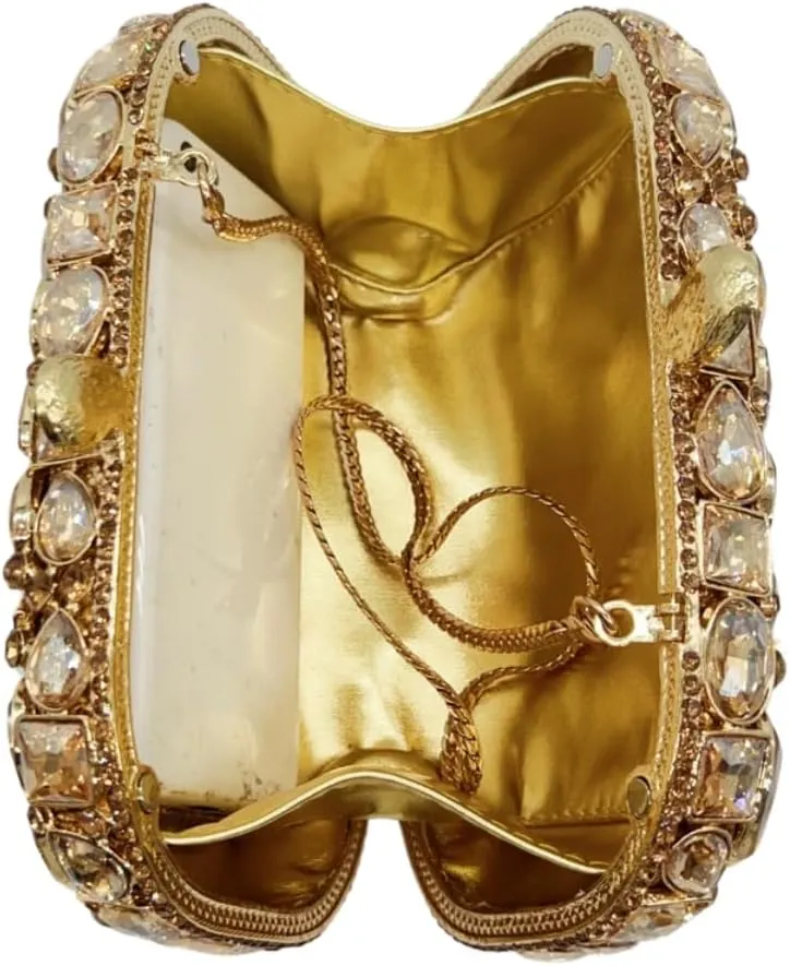 UMREN Luxury Women Crystal Purse Rhinestone Evening Clutch Bag Sparly Diamonds Handbag Wedding Bridal Shoulder Purse Bag
