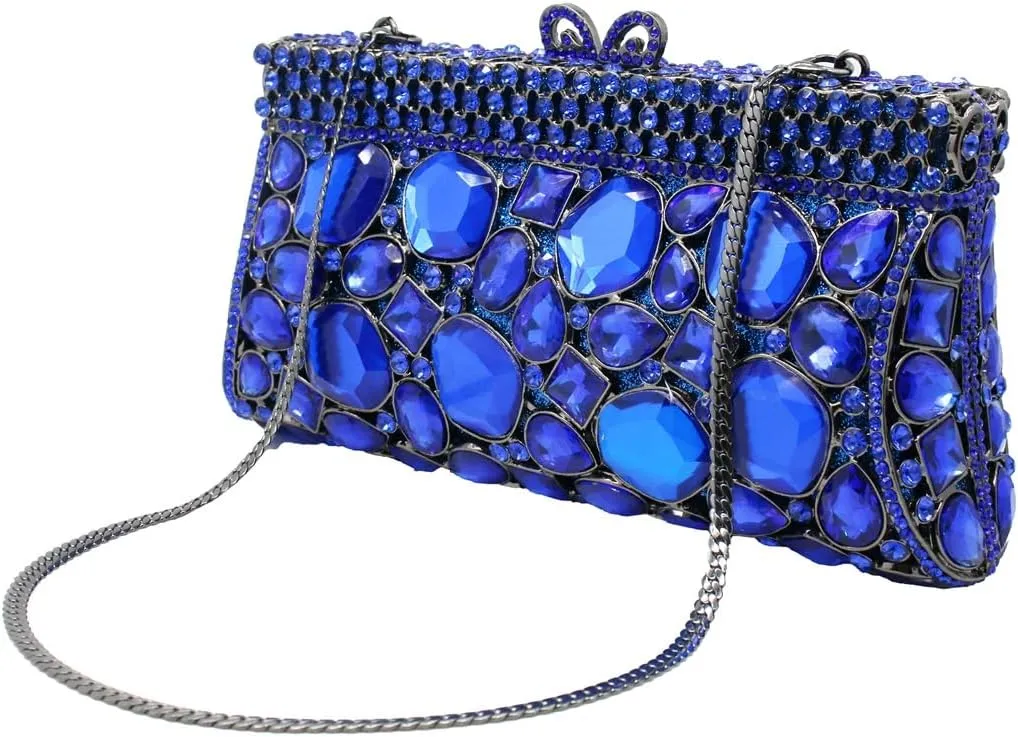 UMREN Luxury Women Crystal Purse Rhinestone Evening Clutch Bag Sparly Diamonds Handbag Wedding Bridal Shoulder Purse Bag