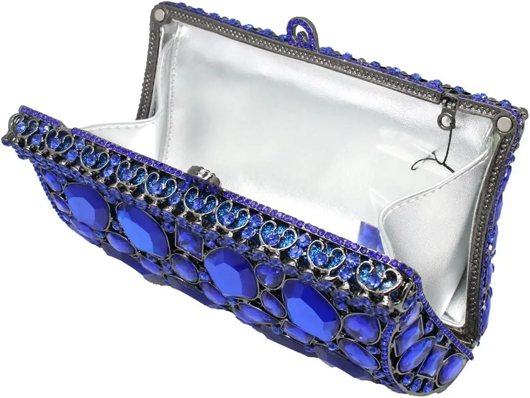 UMREN Luxury Women Crystal Purse Rhinestone Evening Clutch Bag Sparly Diamonds Handbag Wedding Bridal Shoulder Purse Bag
