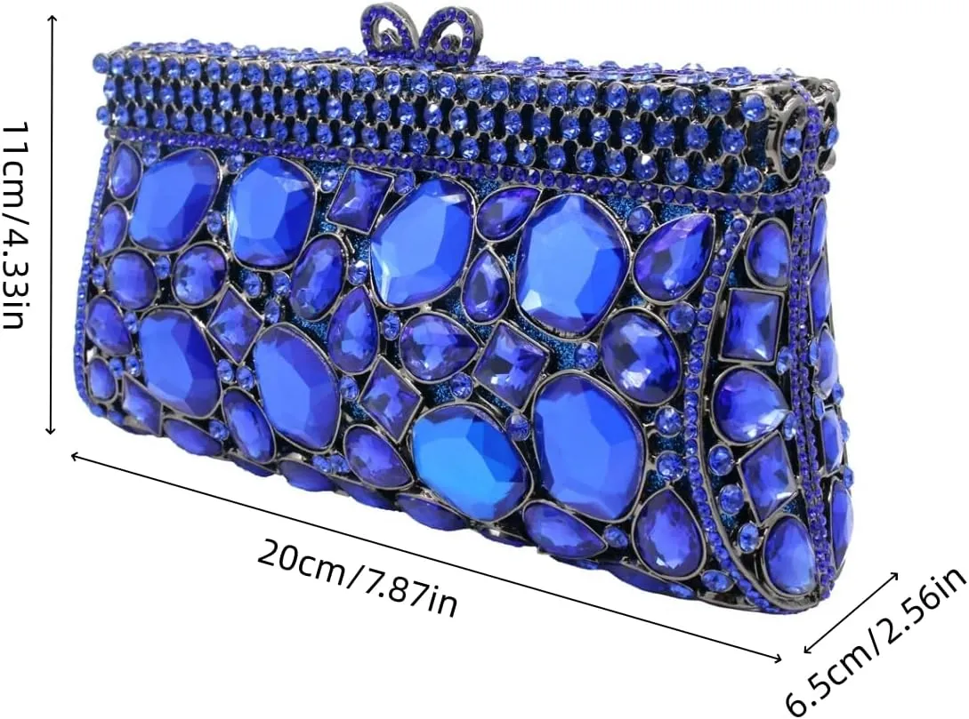 UMREN Luxury Women Crystal Purse Rhinestone Evening Clutch Bag Sparly Diamonds Handbag Wedding Bridal Shoulder Purse Bag