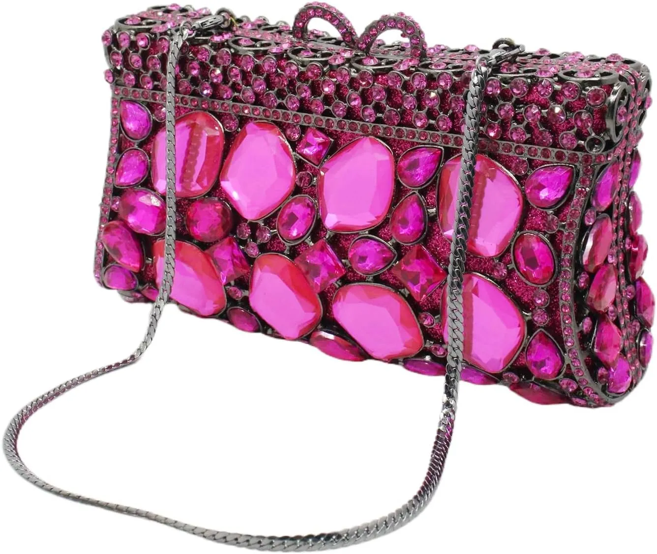 UMREN Luxury Women Crystal Purse Rhinestone Evening Clutch Bag Sparly Diamonds Handbag Wedding Bridal Shoulder Purse Bag