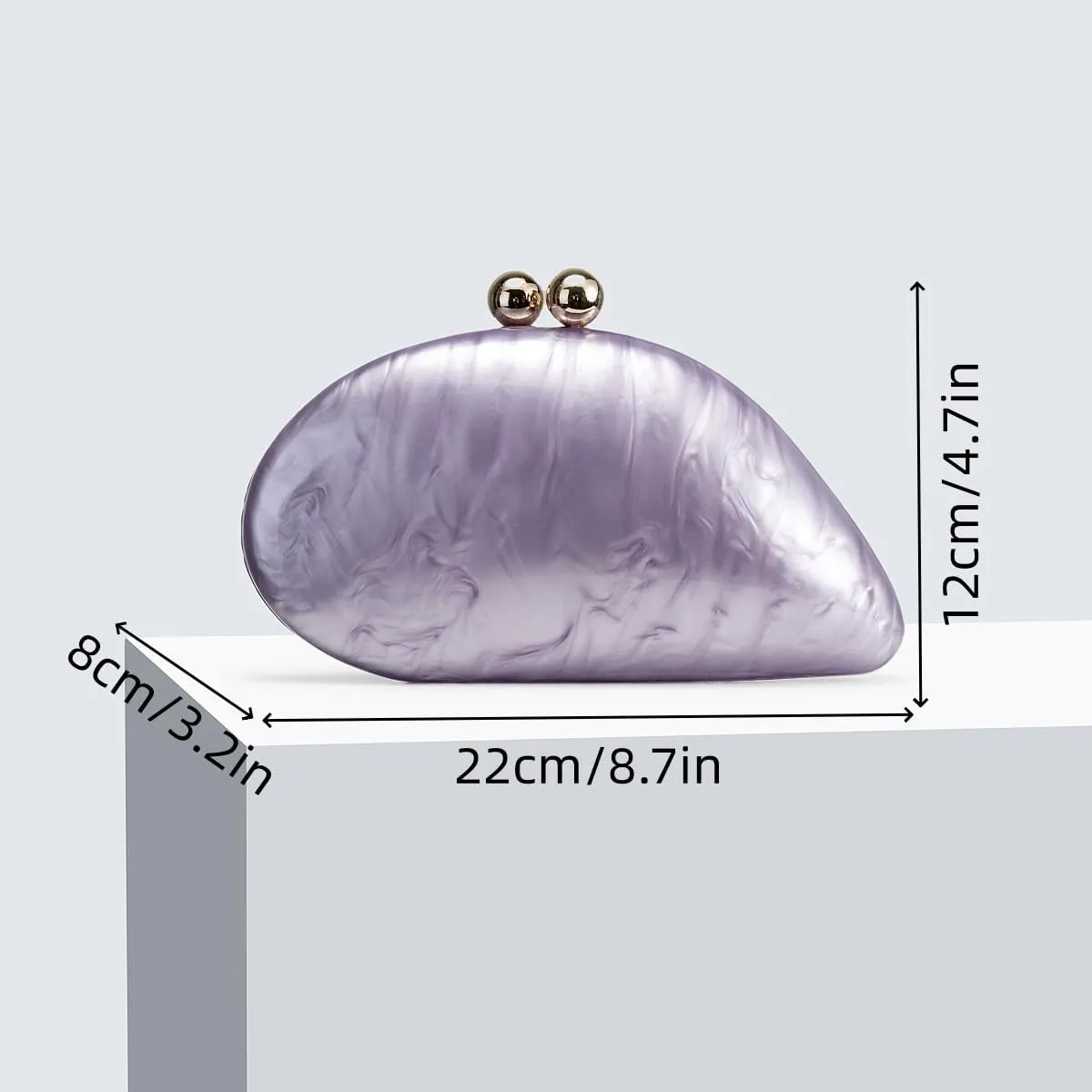 UMREN Seashell Chain Shoulder Bag for Women Acrylic Evening Clutch Bag Glitter Marble Purse Handbag for Wedding Party Prom