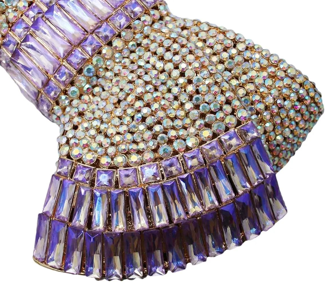 UMREN Women’s Elegant Butterfly Rhinestone Evening Bags Luxury Crystal Clutch Wedding Party Cocktail Handbag Purse