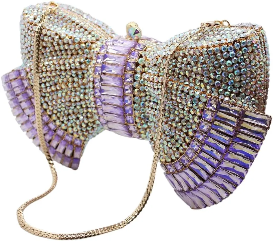 UMREN Women’s Elegant Butterfly Rhinestone Evening Bags Luxury Crystal Clutch Wedding Party Cocktail Handbag Purse