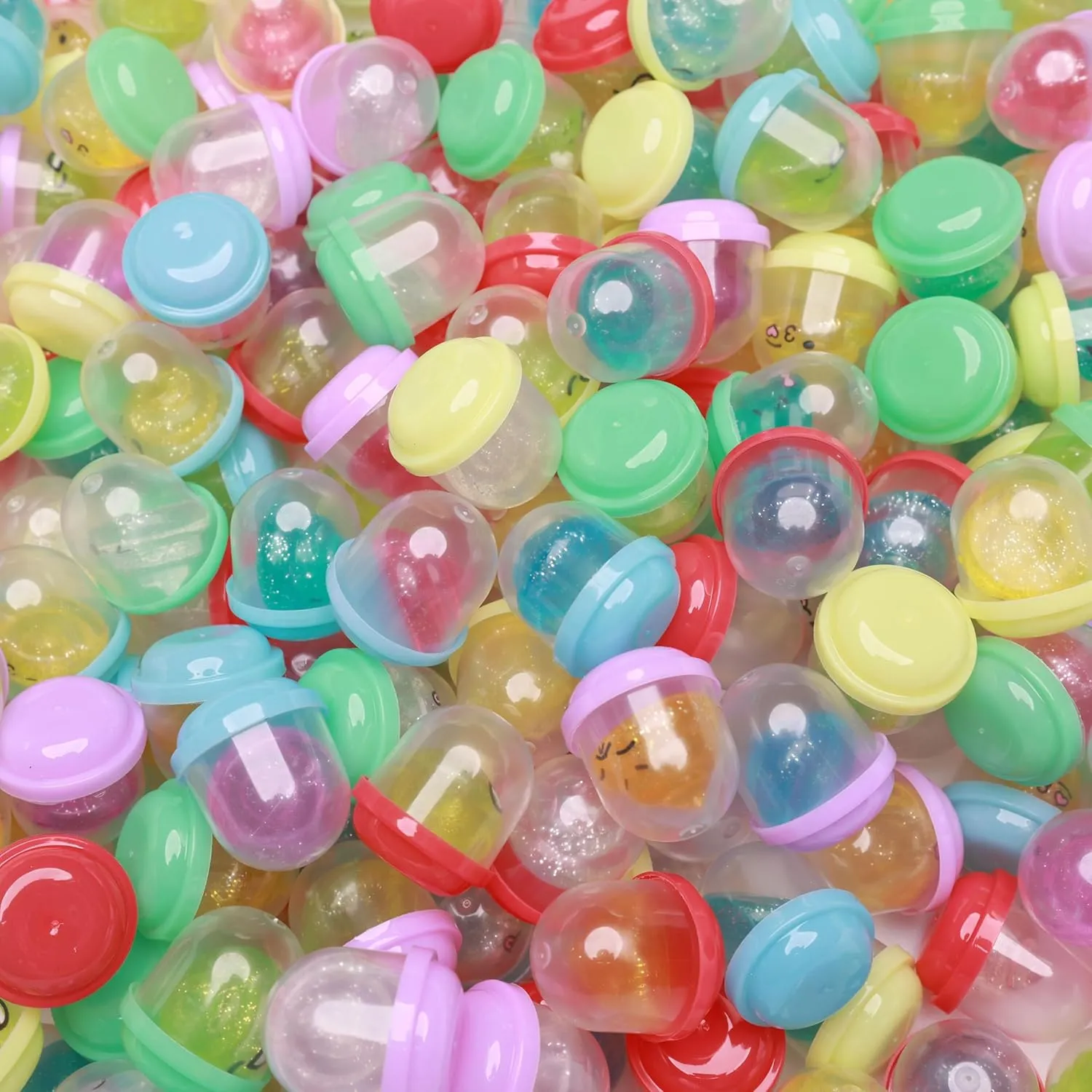 Unicorn Mini Toys in Capsules - 50 Pcs of 1.1 Inch Acorn Capsules and Unicorn Toy Poop for Kids - Plastic Capsules for Toys Bulk – Mini Unicorn Poop Toys - Poop Emoji - Easter Basket Stuffers