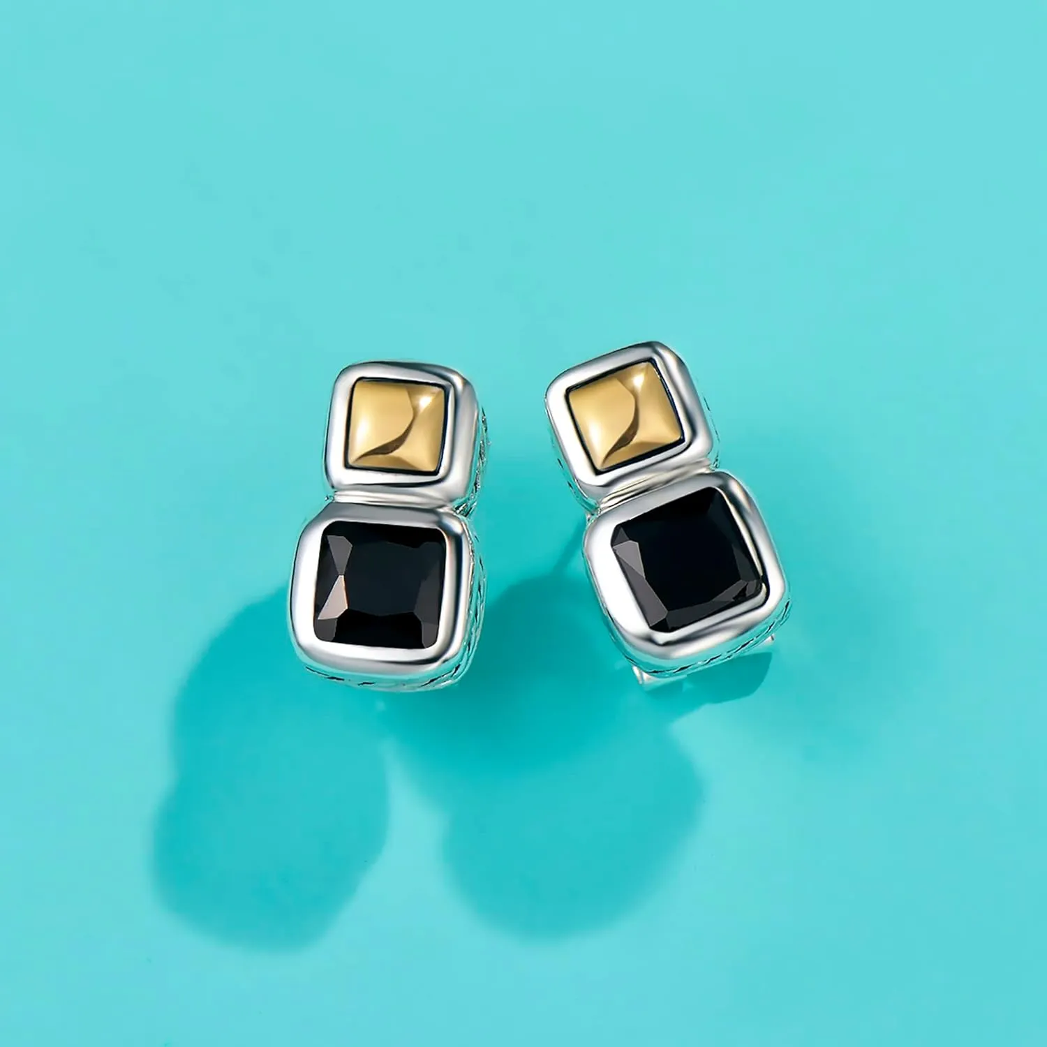 UNY JEWEL Jewelry Make a Statement Square Princess Cut CZ Designer Inspired Women French Clip Earring Christmas Gifts