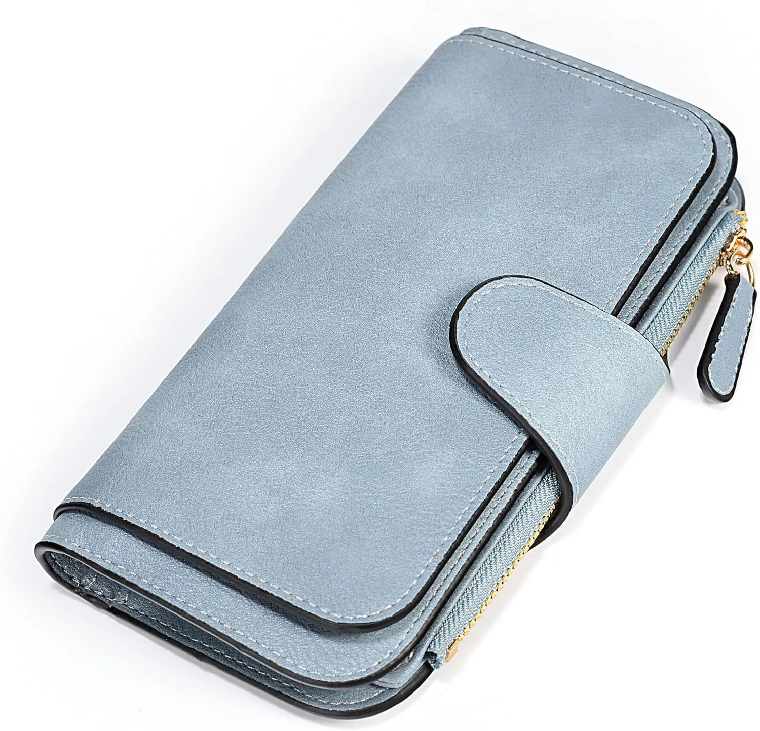 UTO Wallet Women Vegan Leather Wristlet Snap Long Purse Credit Card Holder Elegant Clutch