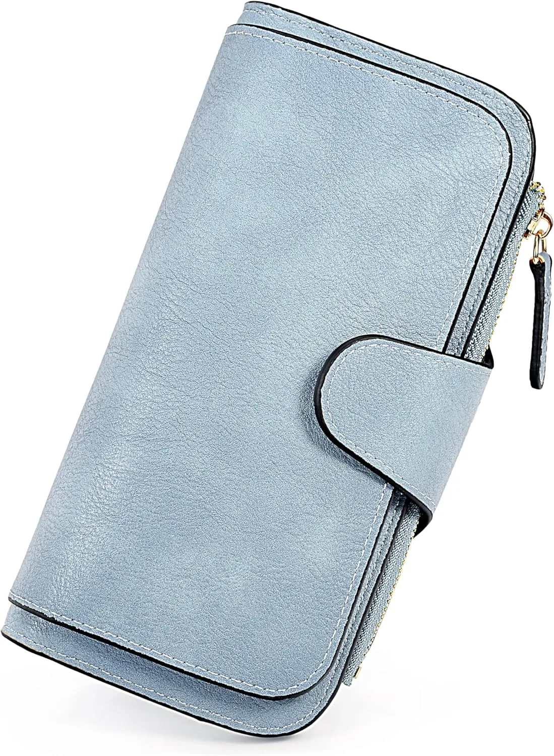 UTO Wallet Women Vegan Leather Wristlet Snap Long Purse Credit Card Holder Elegant Clutch