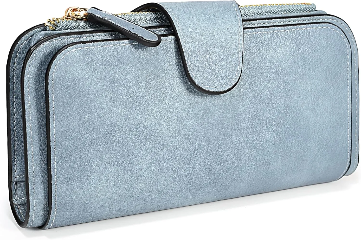UTO Wallet Women Vegan Leather Wristlet Snap Long Purse Credit Card Holder Elegant Clutch