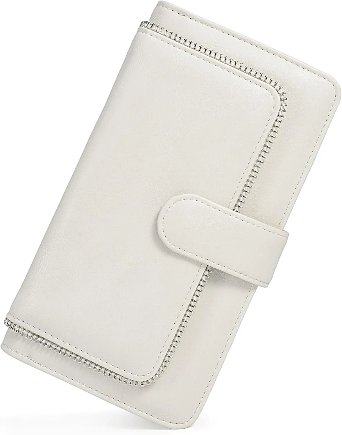 UTO Wallet Women Vegan Leather Wristlet Snap Long Purse Credit Card Holder Elegant Clutch