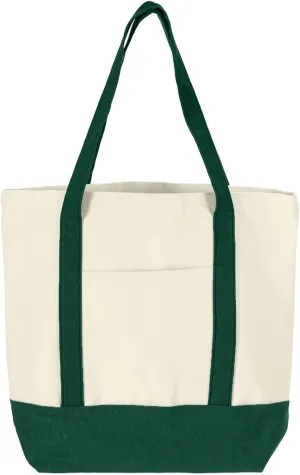 uxcell Canvas Tote Bag with Zipper, Reusable Canvas Tote Bag with Internal and External Pockets, Multipurpose Shopping Bag
