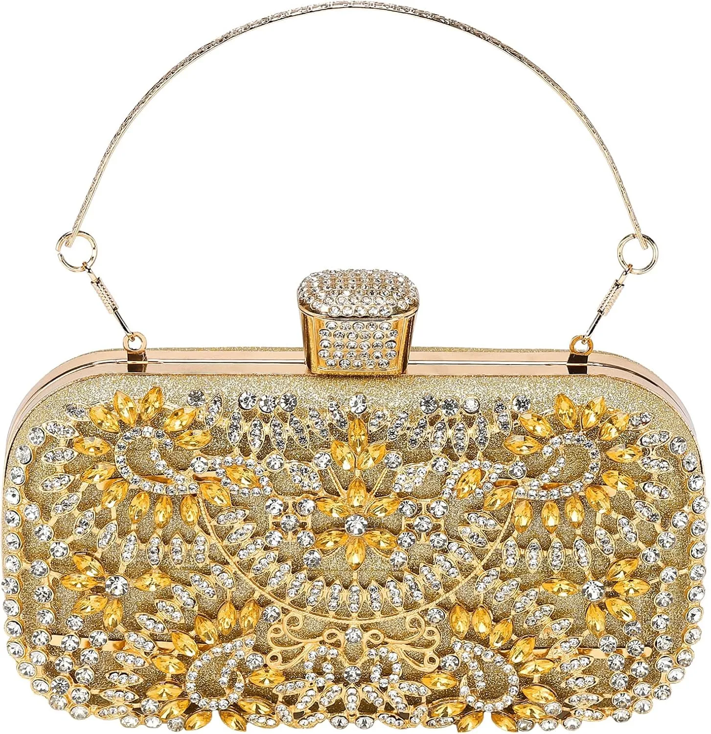 uxcell Evening Bags for Women, Sparkly Crystal Rhinestone Clutch Purse with Chain Strap Shoulder Bag Handbag