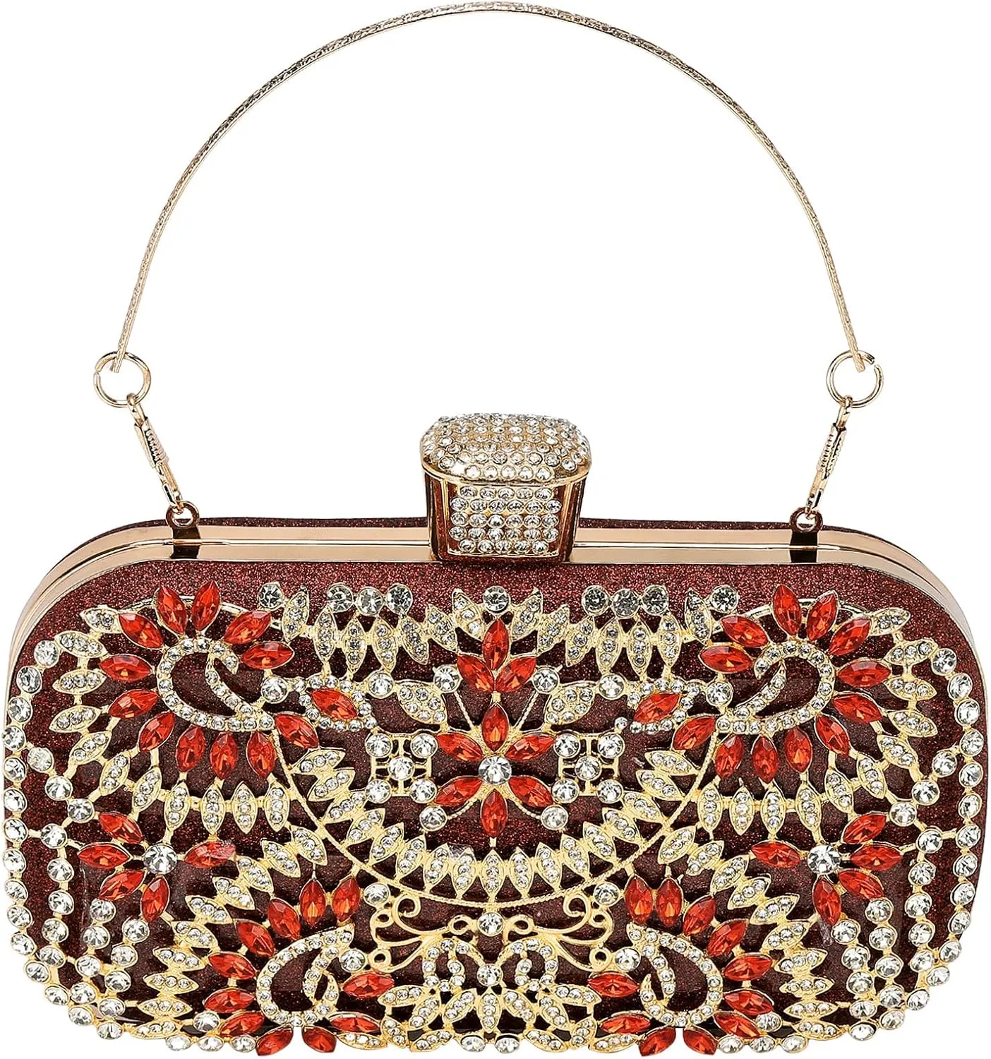 uxcell Evening Bags for Women, Sparkly Crystal Rhinestone Clutch Purse with Chain Strap Shoulder Bag Handbag
