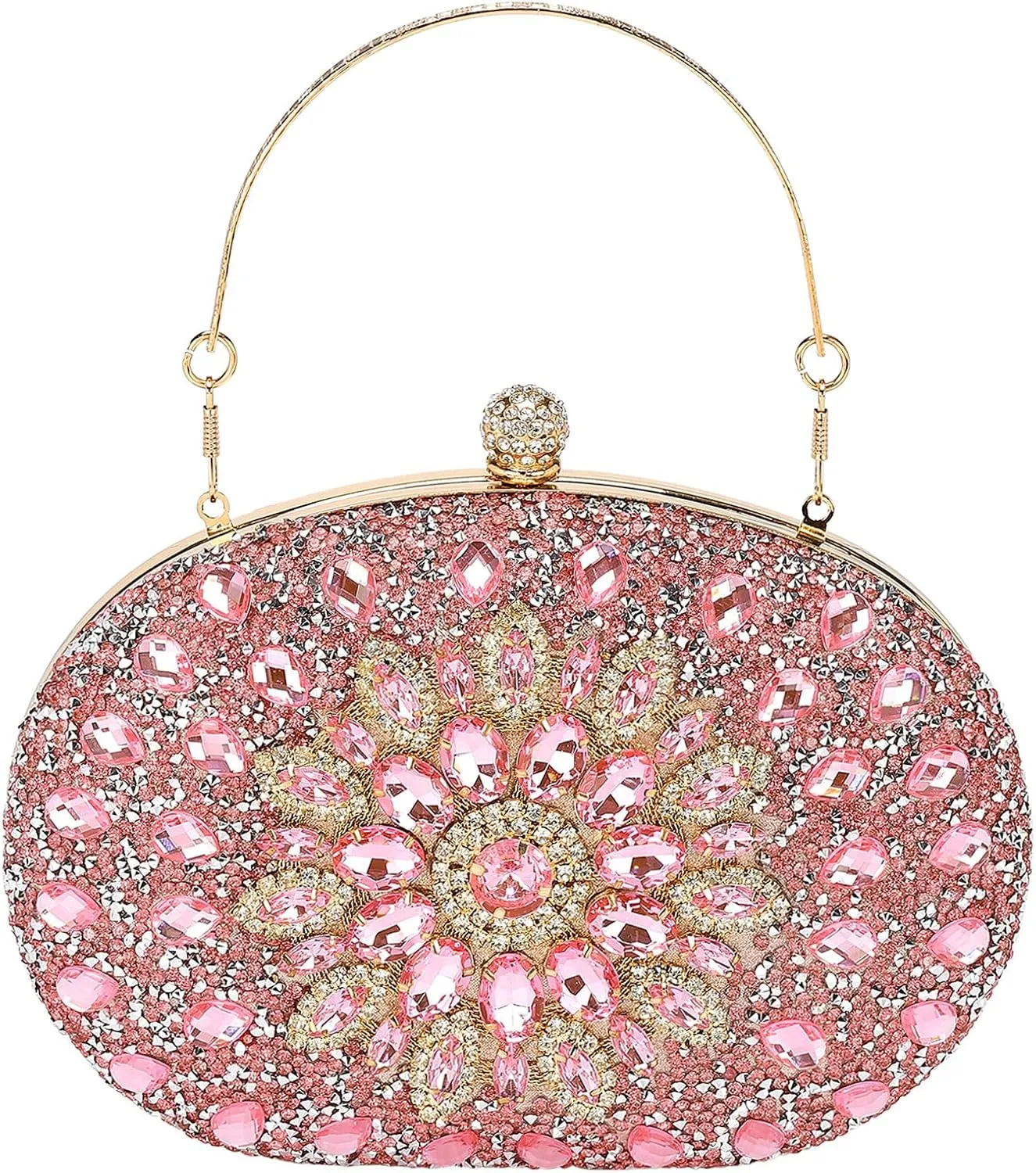 uxcell Evening Bags for Women, Sparkly Crystal Rhinestone Clutch Purse with Chain Strap Shoulder Bag Handbag
