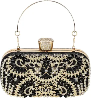 uxcell Evening Bags for Women, Sparkly Crystal Rhinestone Clutch Purse with Chain Strap Shoulder Bag Handbag