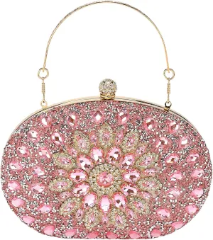 uxcell Evening Bags for Women, Sparkly Crystal Rhinestone Clutch Purse with Chain Strap Shoulder Bag Handbag