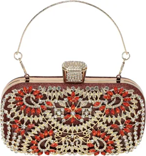 uxcell Evening Bags for Women, Sparkly Crystal Rhinestone Clutch Purse with Chain Strap Shoulder Bag Handbag