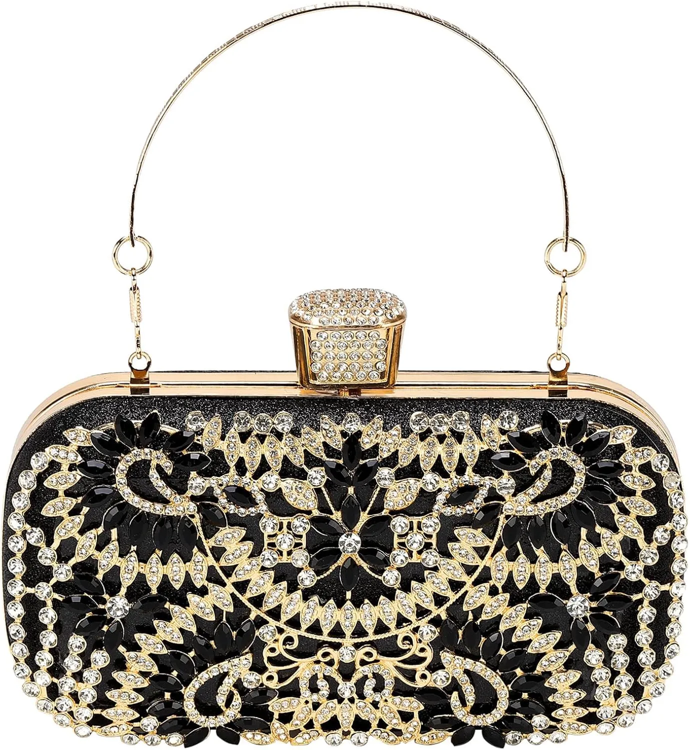 uxcell Evening Bags for Women, Sparkly Crystal Rhinestone Clutch Purse with Chain Strap Shoulder Bag Handbag