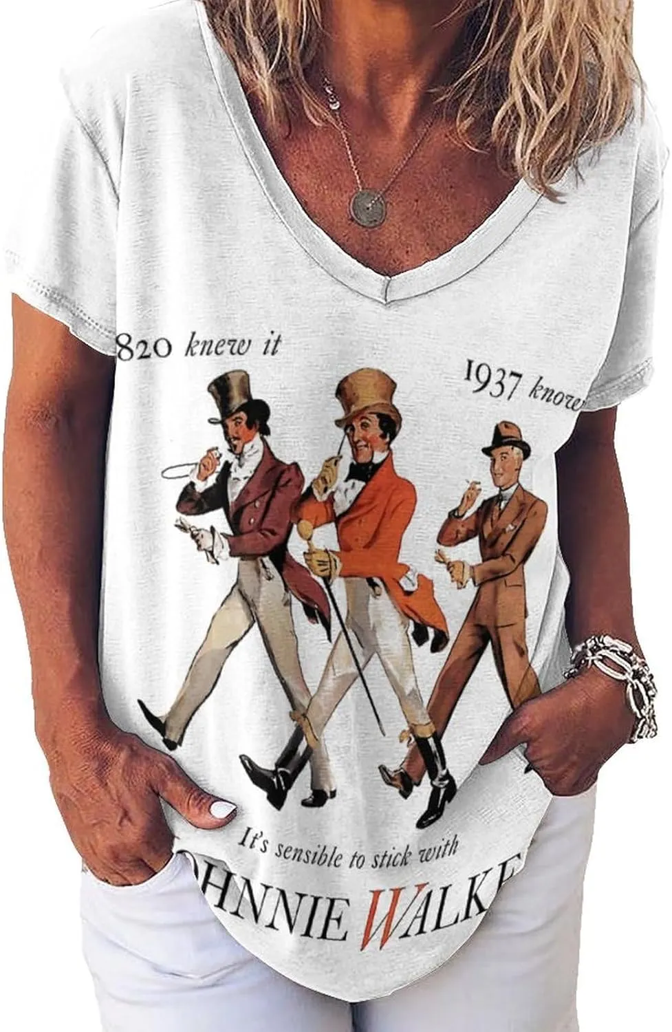 V Neck T Shirt Women Summer Casual Fashion Print Short Sleeve Loose Fit Tee Tops