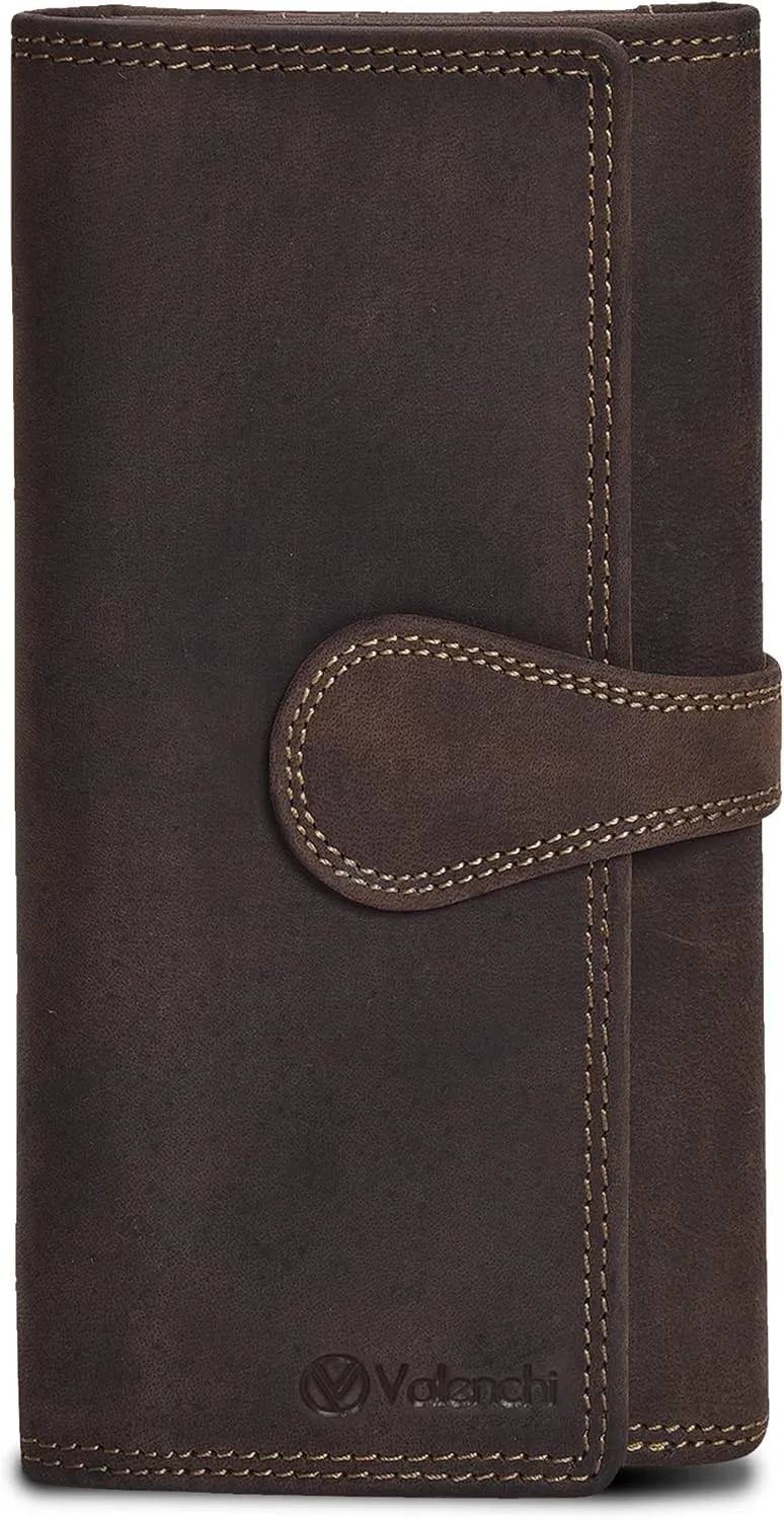 VALENCHI Wallet For Women - Small Leather Women's Wallet - Ladies Hand Clutch Purse - Travel - Credit Card Holder