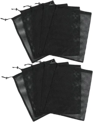 VALICLUD 10Pcs Mesh Storage Bags Drawstring Laundry Bags for Travel Sports Gear Tear Resistant for Clothing Sundries Organization