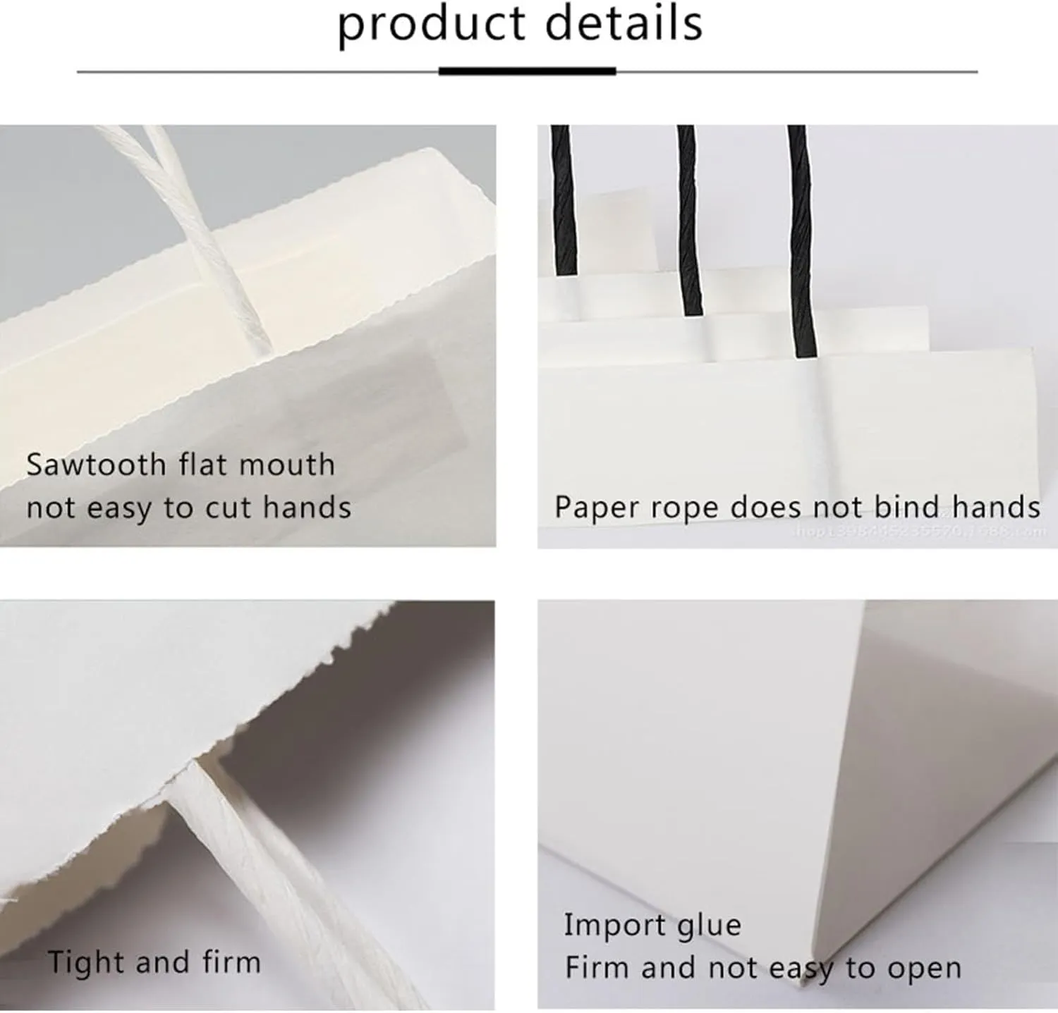vanhel 100 Pcs White Gift Bags with Handles 8x4.25x10.5 Paper Bags with Handles Bulk, Paper Shopping Bags, Retail, Wedding, Party Favors bags - Grocery Bags Sacks Recyclable