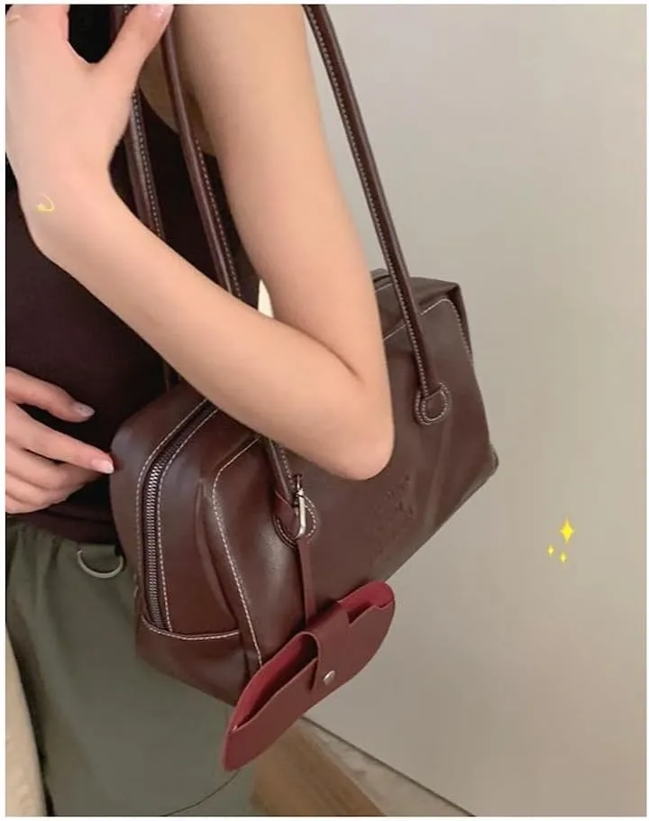 Vegan Leather Tote Bag for Women Vintage Briefcase Bag Leather Shoulder Bags Handbag Work Travel Essentials
