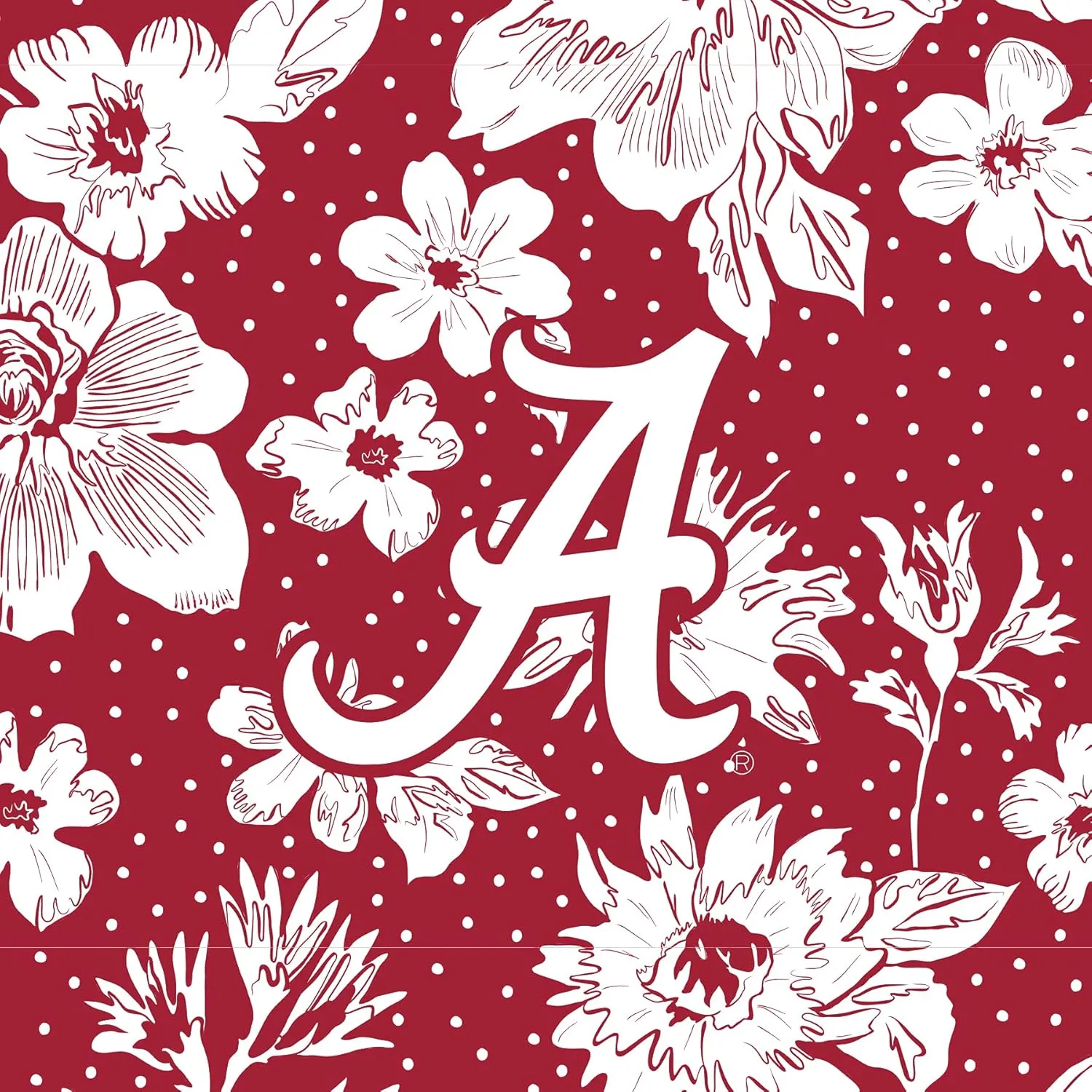 Vera Bradley Women's Cotton Collegiate Large Travel Duffle Bag (Multiple Teams Available), University of Alabama Cardinal/White Rain Garden - Recycled Cotton, One Size
