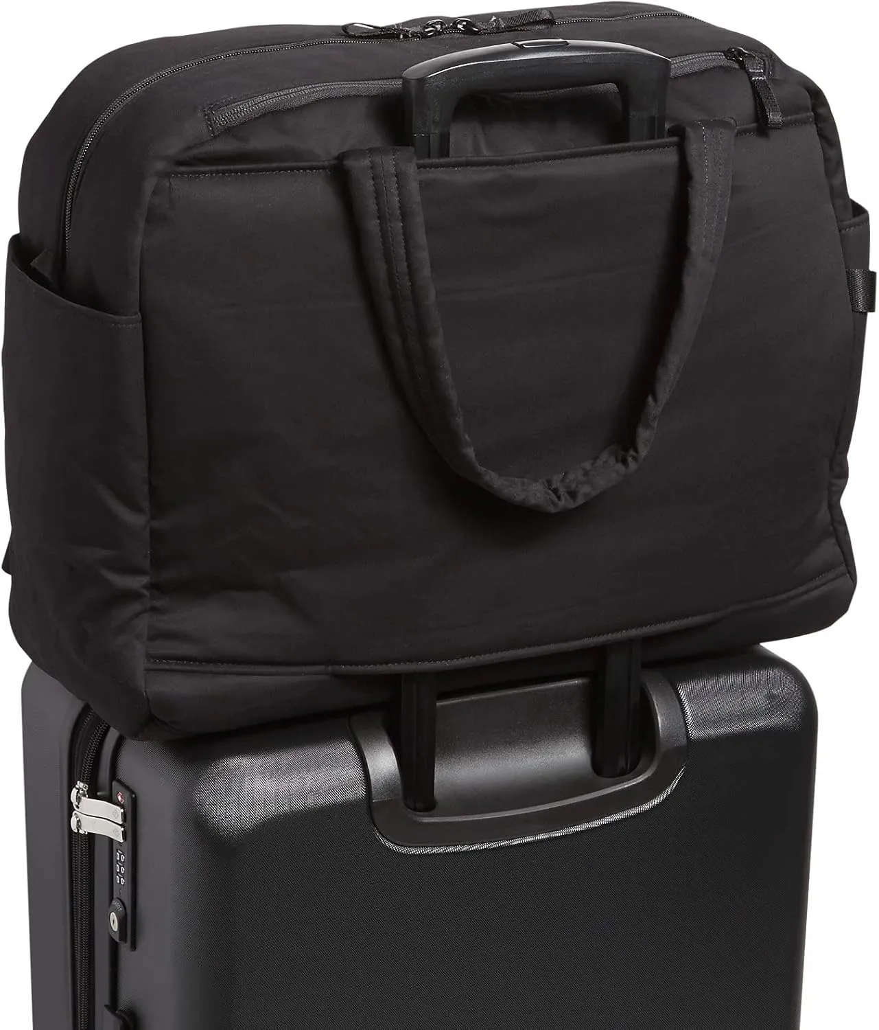 Vera Bradley Women's Cotton Utility Travel Bag, Black - Recycled Cotton, One Size