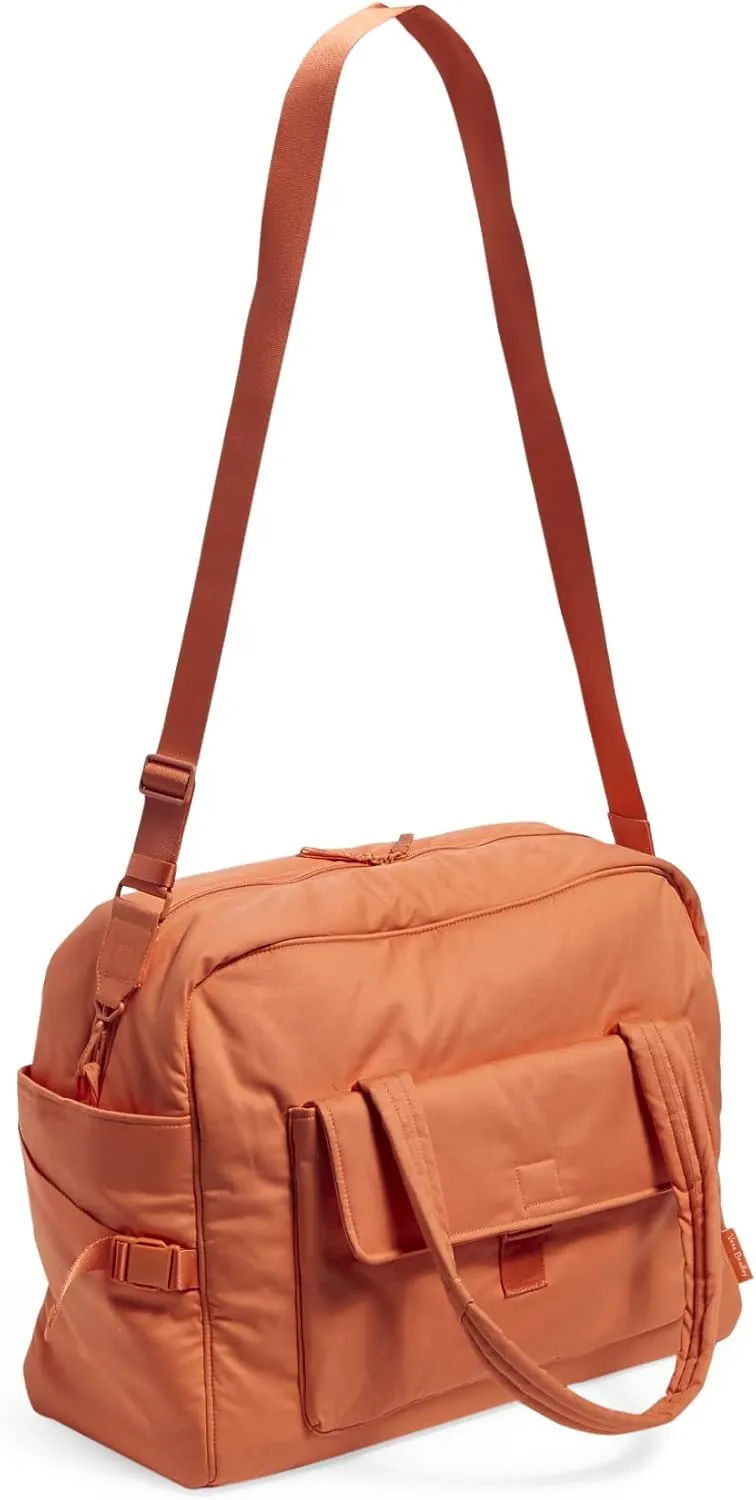 Vera Bradley Women's Cotton Utility Travel Bag, Orange Bell Pepper - Recycled Cotton, One Size