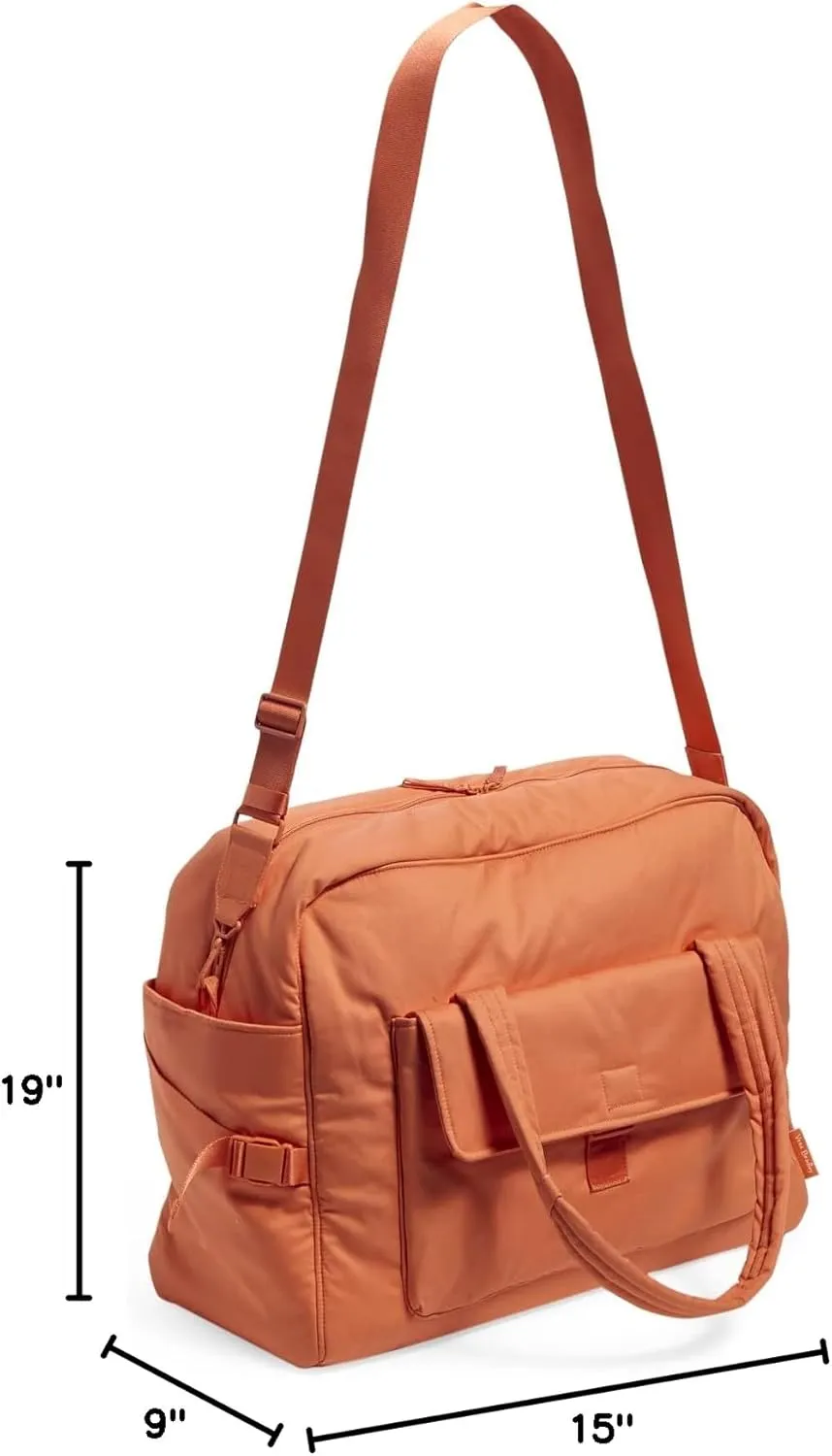 Vera Bradley Women's Cotton Utility Travel Bag, Orange Bell Pepper - Recycled Cotton, One Size