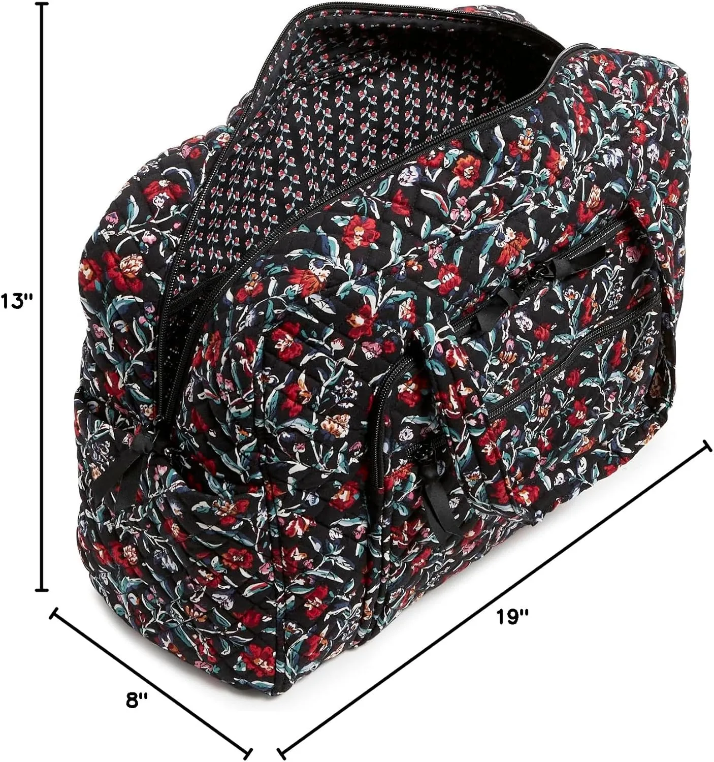 Vera Bradley Women's Cotton Weekender Travel Bag, Perennials Noir, One Size