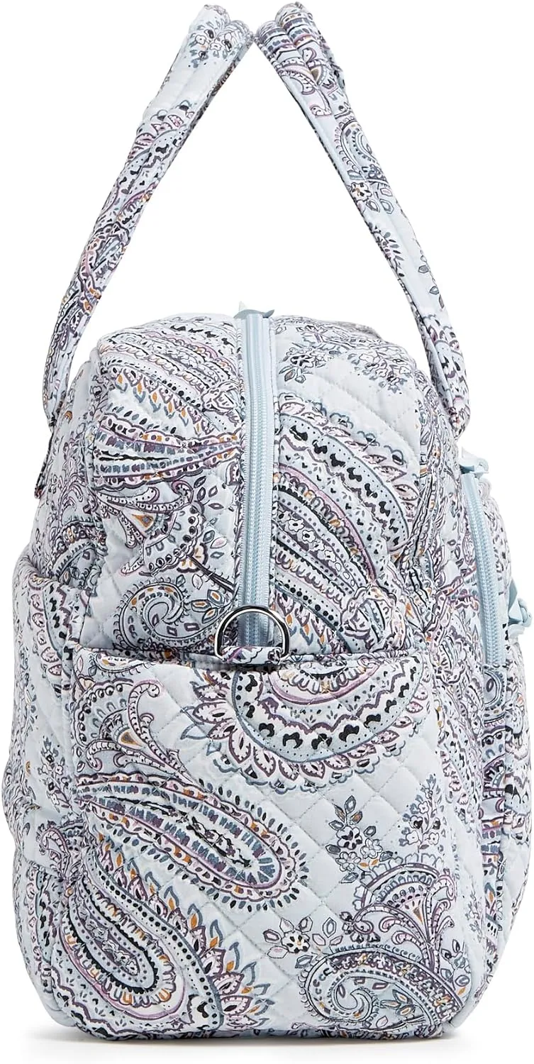 Vera Bradley Women's Cotton Weekender Travel Bag, Soft Sky Paisley, One Size