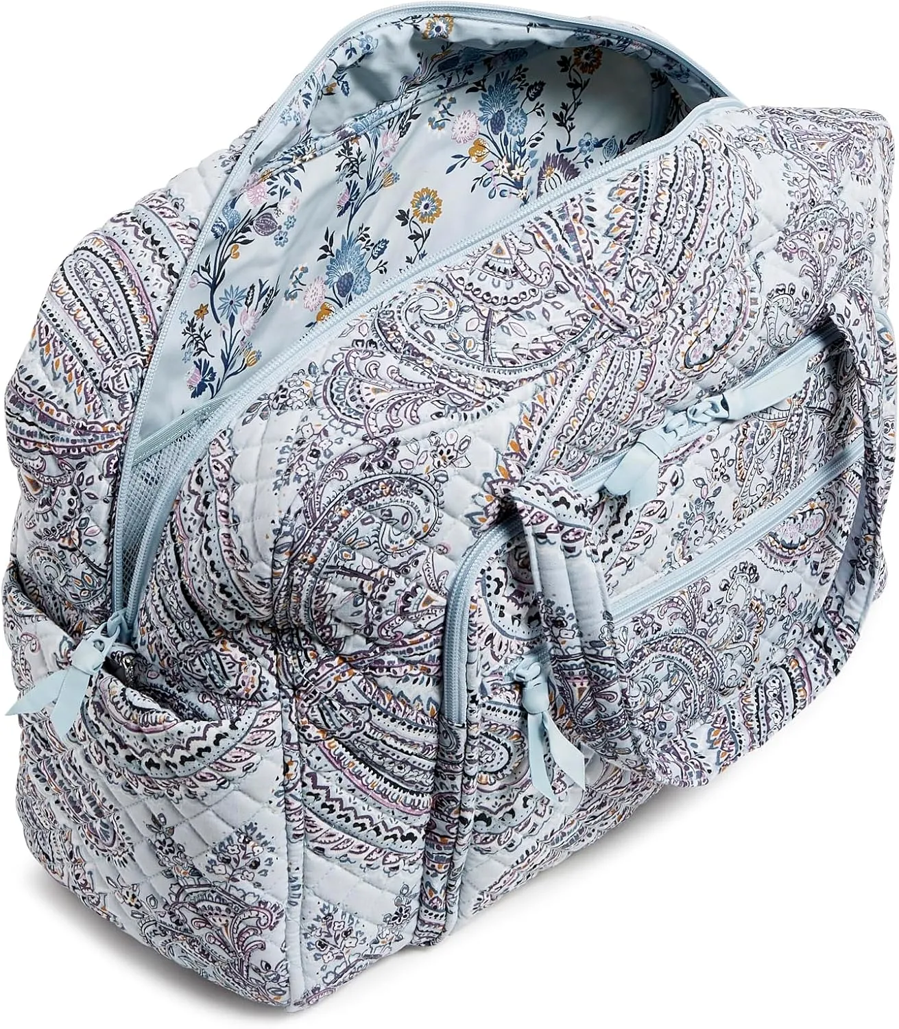 Vera Bradley Women's Cotton Weekender Travel Bag, Soft Sky Paisley, One Size