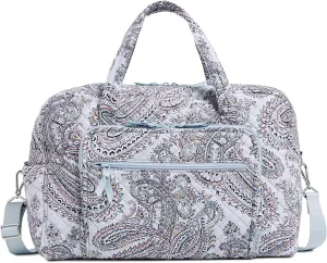 Vera Bradley Women's Cotton Weekender Travel Bag, Soft Sky Paisley, One Size