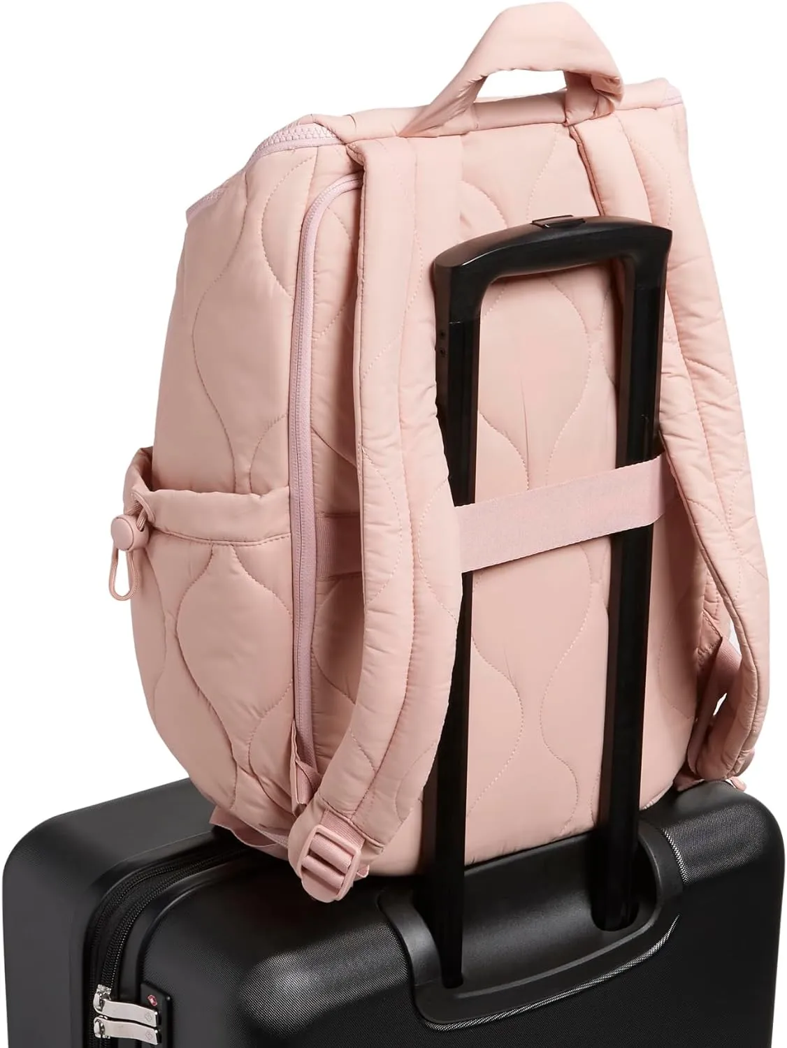 Vera Bradley Women's Featherweight Commuter Backpack Travel Bag, Rose Quartz, One Size