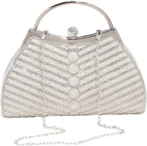 Verdusa Women's Elegant Evening Clutch Bag Small Formal Purse Shiny Party Handbag