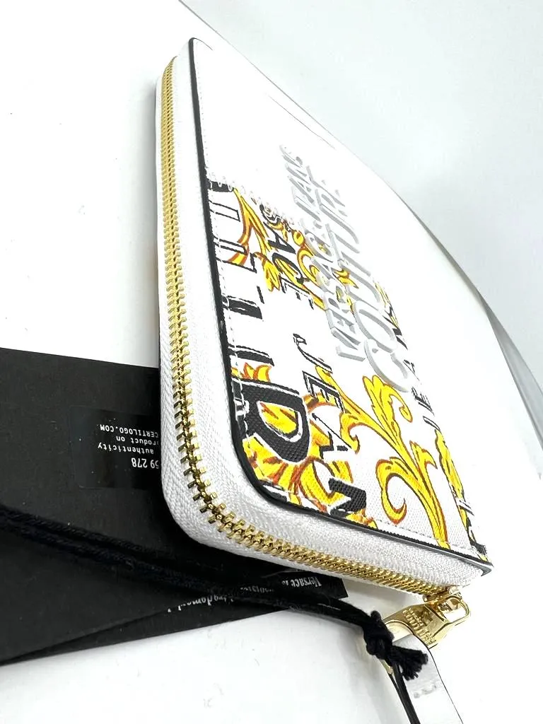 VERSACE JEANS COUTURE BAROQUE PRINT CONTINENTAL WALLET