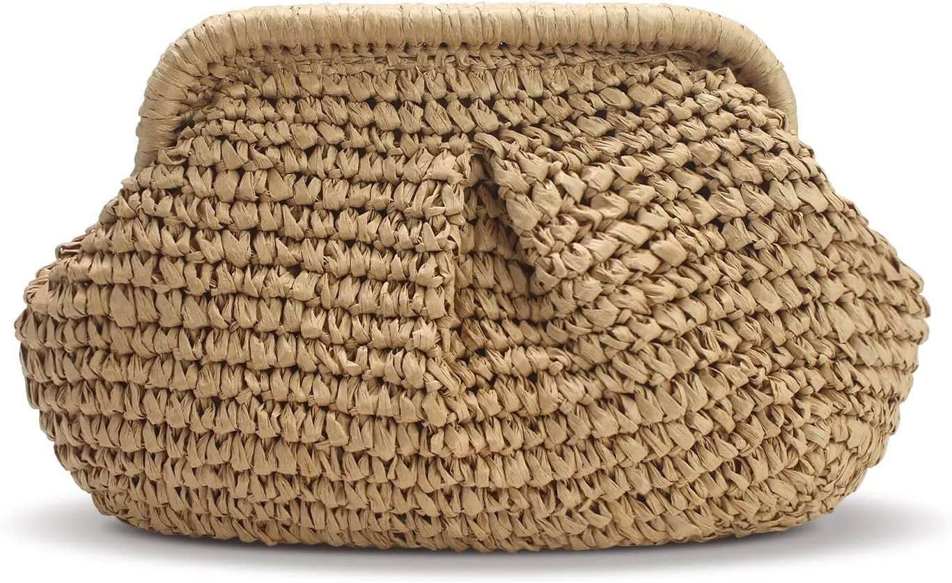 Versatile summer clutch beach elegant straw crossbody bag for women vacation essentials shoulder purse stylish wicker