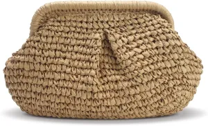 Versatile summer clutch beach elegant straw crossbody bag for women vacation essentials shoulder purse stylish wicker