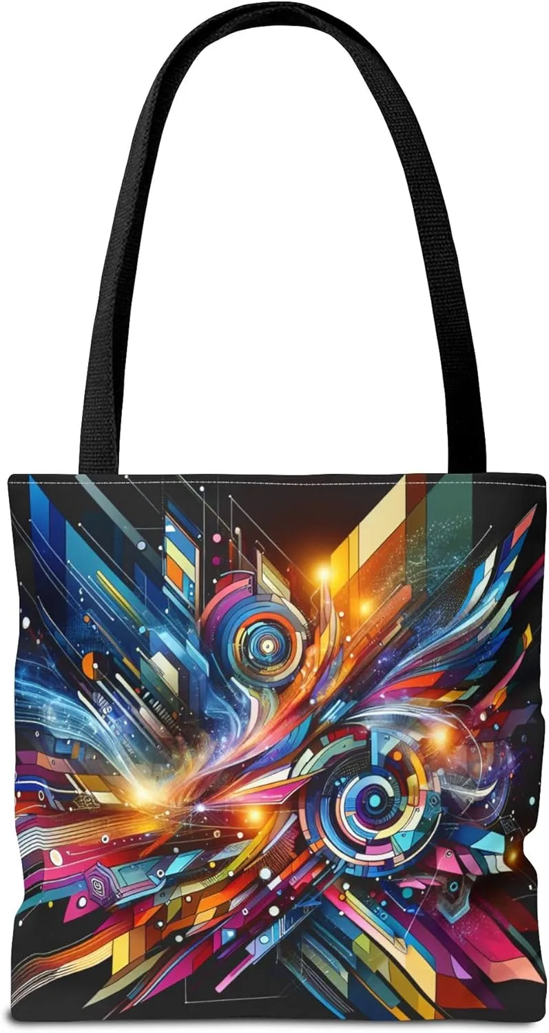Vibrant Abstract Tote Bag, Colorful Shopping Bag, Art-Inspired Handbag, Perfect for Gifts, Eco-Friendly Fashion