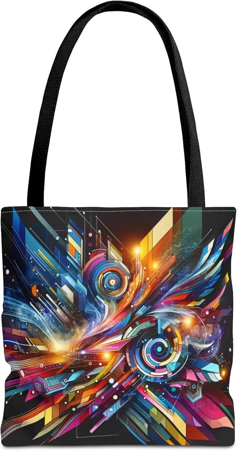 Vibrant Abstract Tote Bag, Colorful Shopping Bag, Art-Inspired Handbag, Perfect for Gifts, Eco-Friendly Fashion